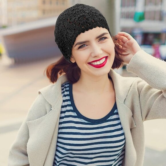 Crochet Slouchy Beanie Hats Cotton Knit Women 4-Pack Summer Fall Casual
